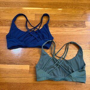 Victoria Sport Strappy Sports Bras - Bundle of 2 (Blue/Green) - Size Small